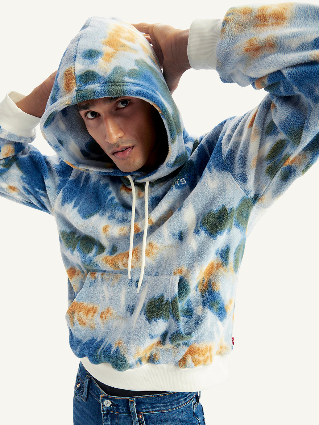 Men's Tie-Dye Light-Blue Hooded Sweatshirt – Levis India Store
