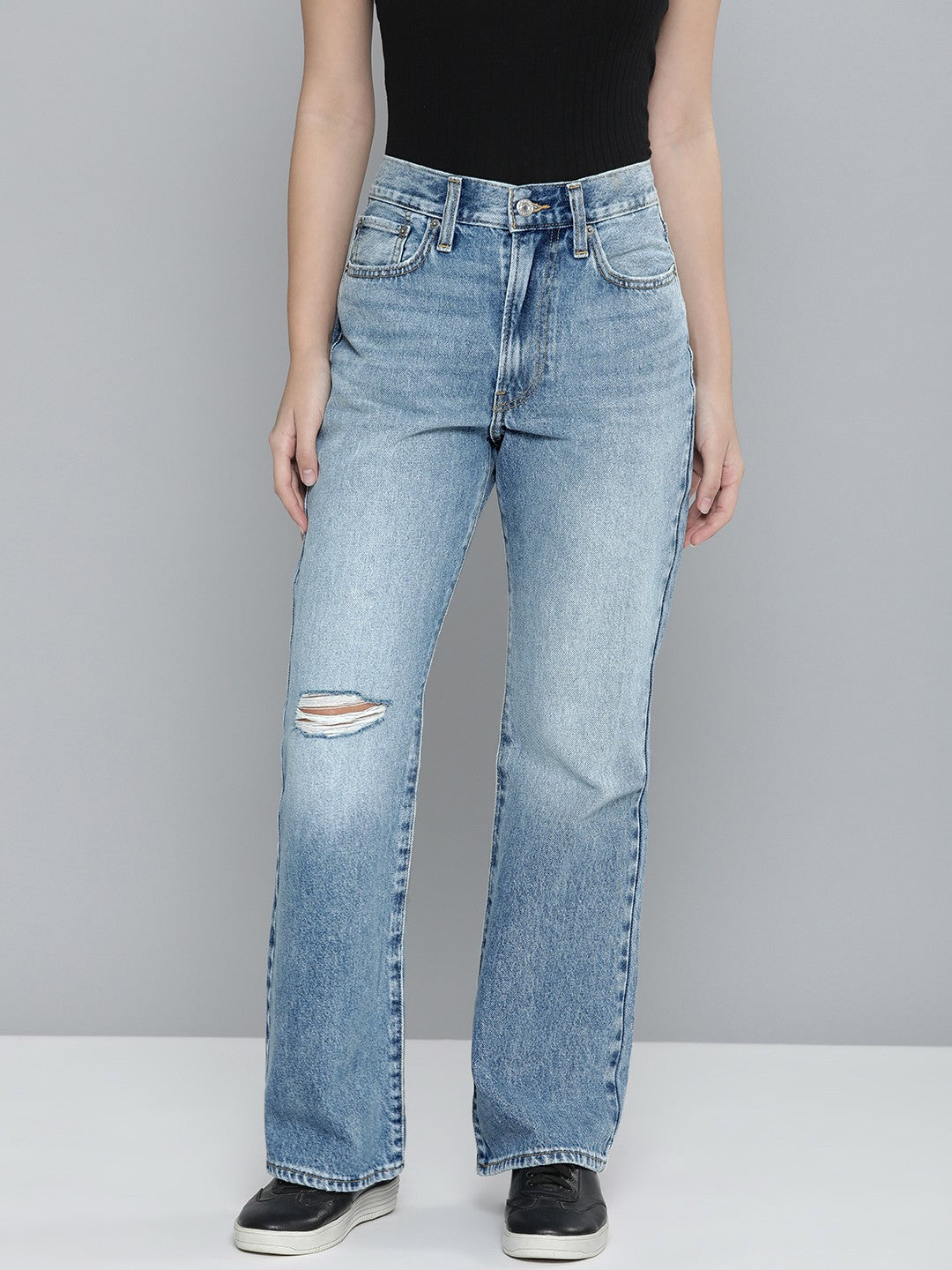 Women's Indigo Wedgie Bootcut Fit Mid Rise Jeans – Levis India Store