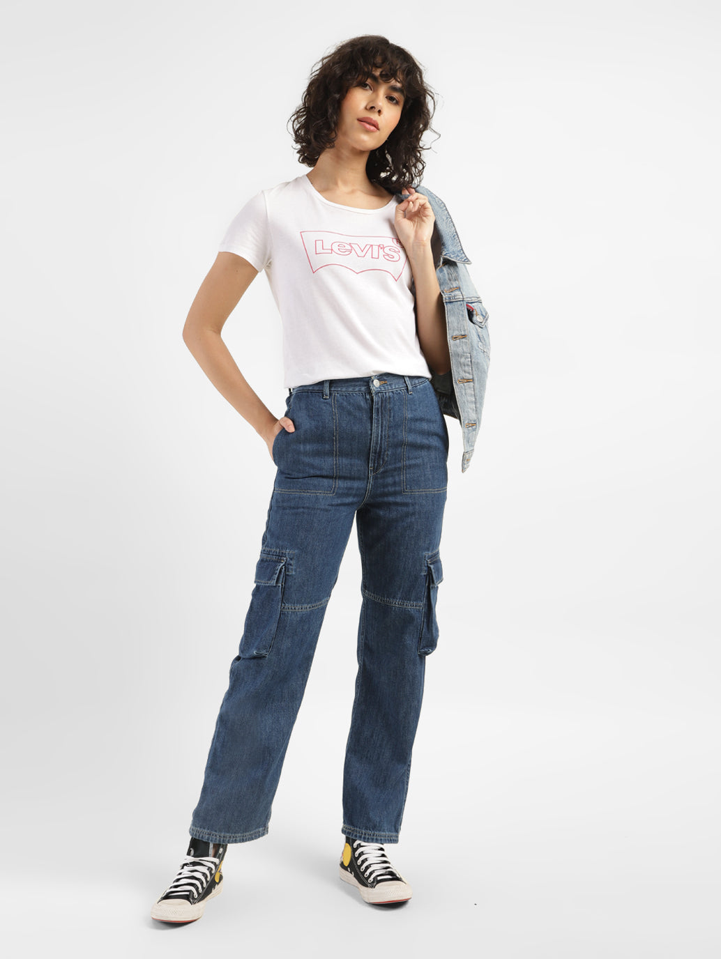 Women's Blue Bootcut Fit Mid Rise Jeans