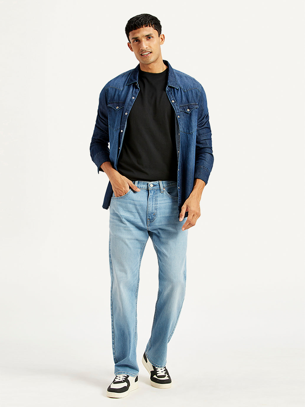 Levi 505 Fit Guide Men's 505 Black Straight Fit Mid Rise Jeans