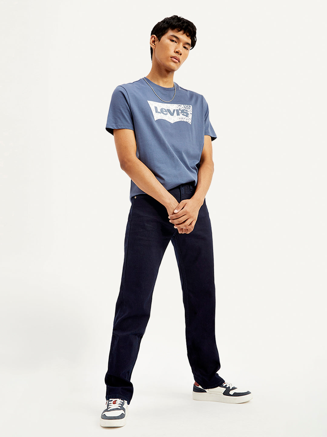 Men's 505 Navy Blue Straight Fit Mid Rise Jeans – Levis India Store