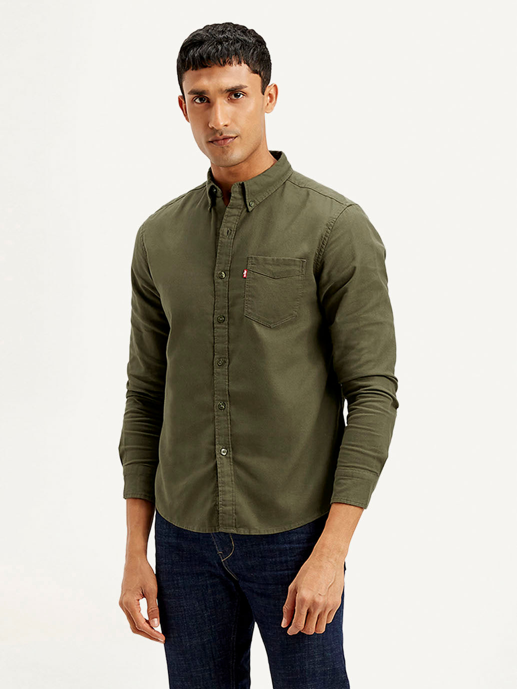 Men's Solid Slim Fit Oxford Shirt