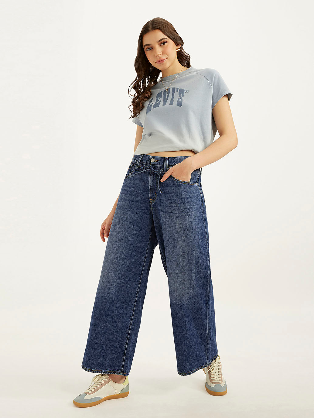 Women's Blue XL Straight Fit Mid Rise Jeans