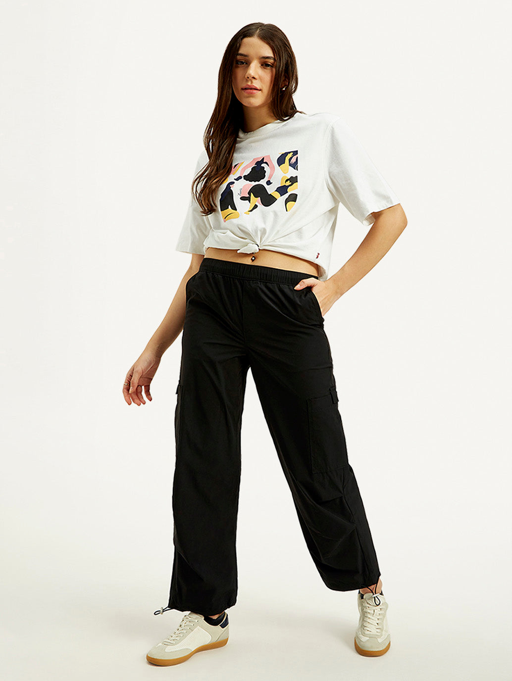 Womens Baggy Pants Black Buy Buynewtrend Black Straight Fit Full