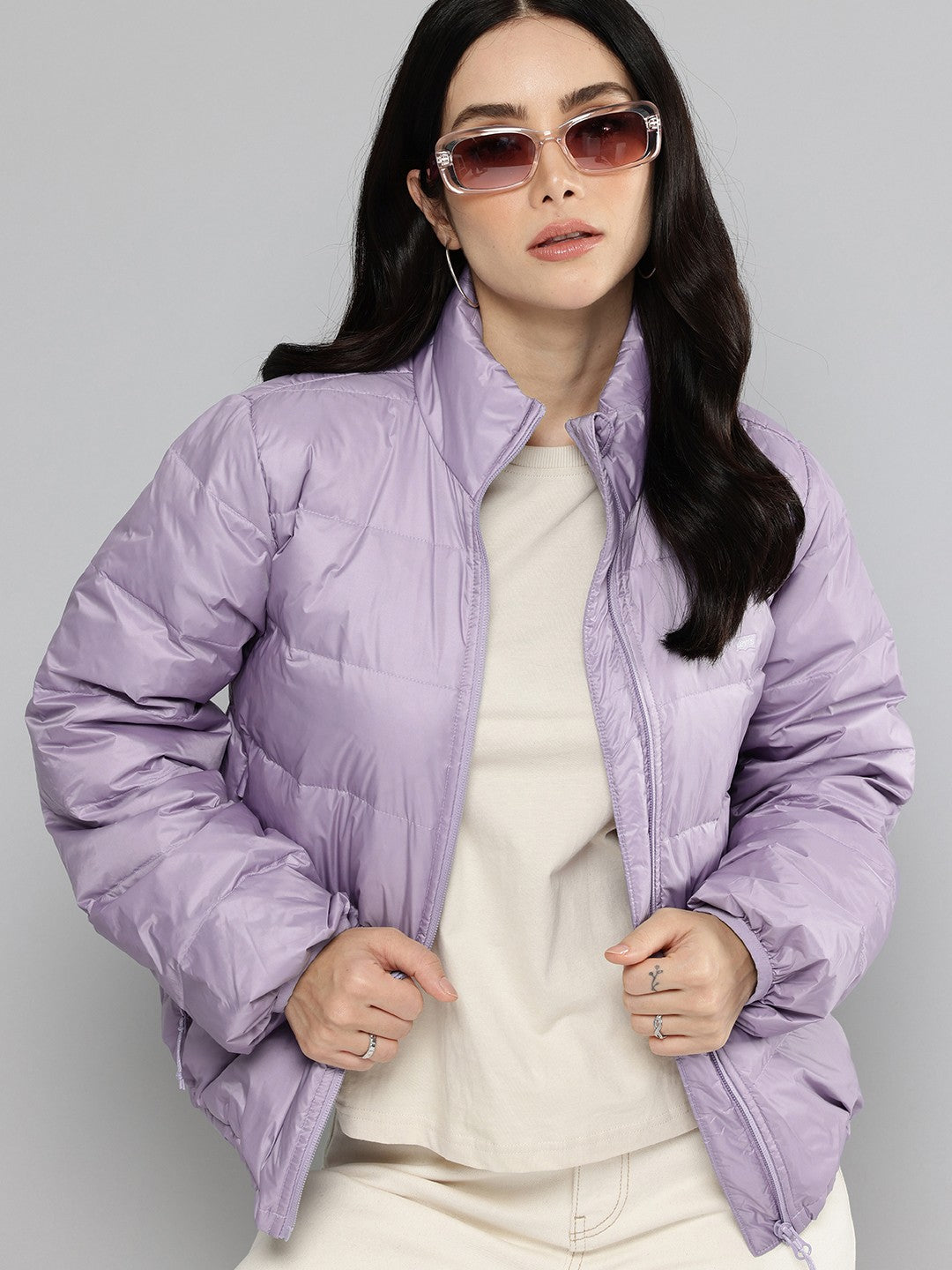 Women's Solid Purple Jacket – Levis India Store