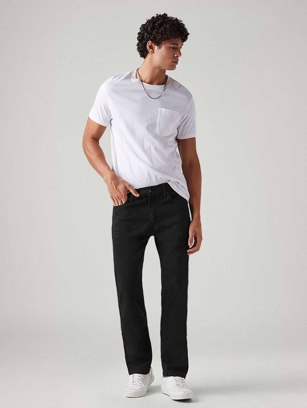 Men's 513 Black Slim Straight Fit Mid Rise Jeans
