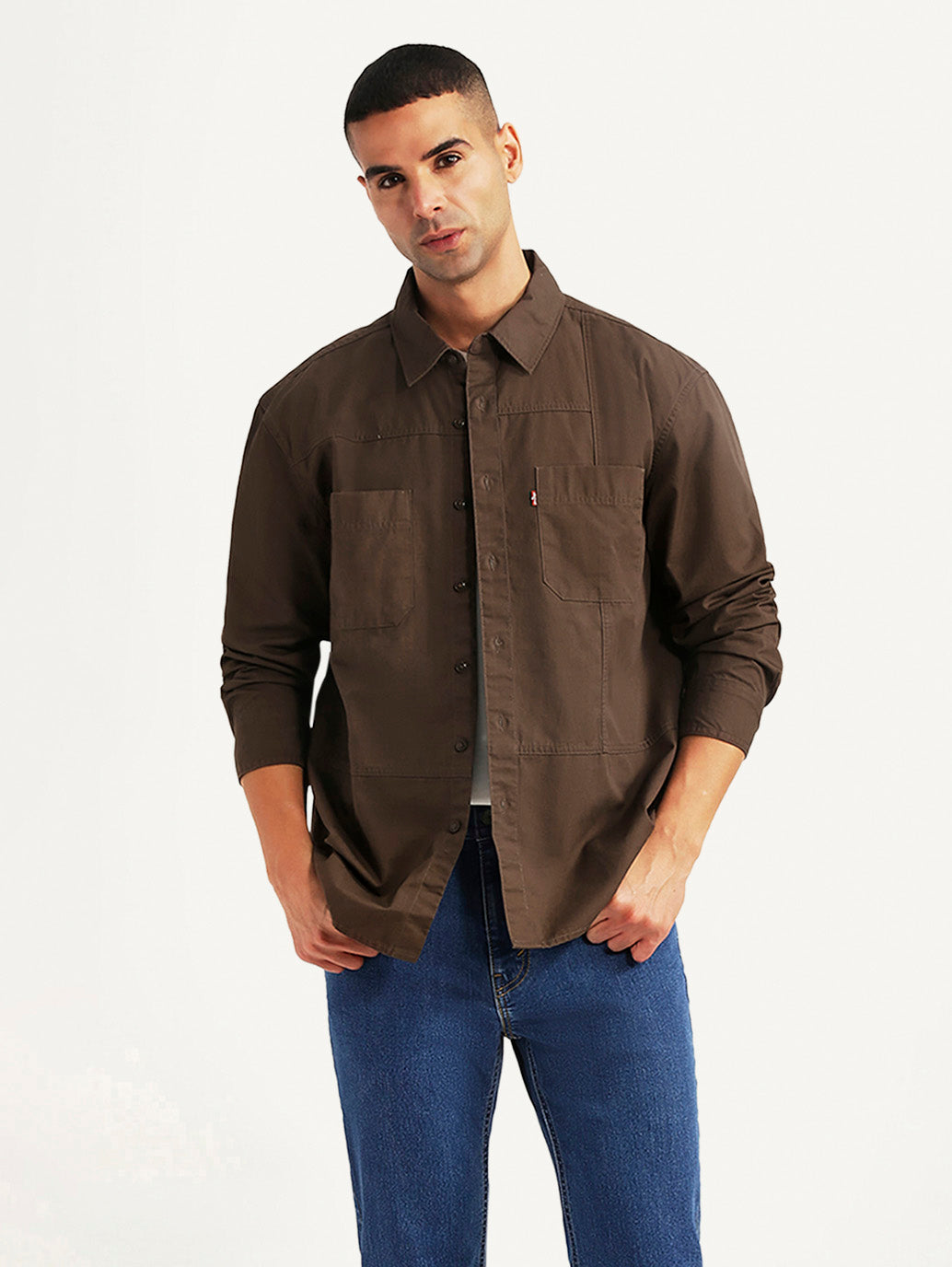 Men's Solid Brown Relaxed Fit Commuter Shirt – Levis India Store