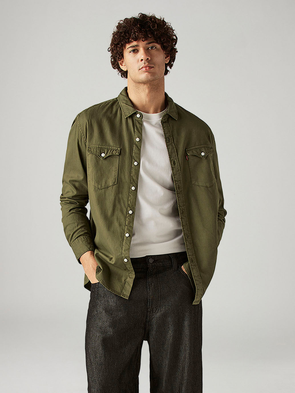 Men's Solid Slim Fit Overdyed Shirt