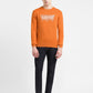 Men's Solid Orange Crew Neck Sweater