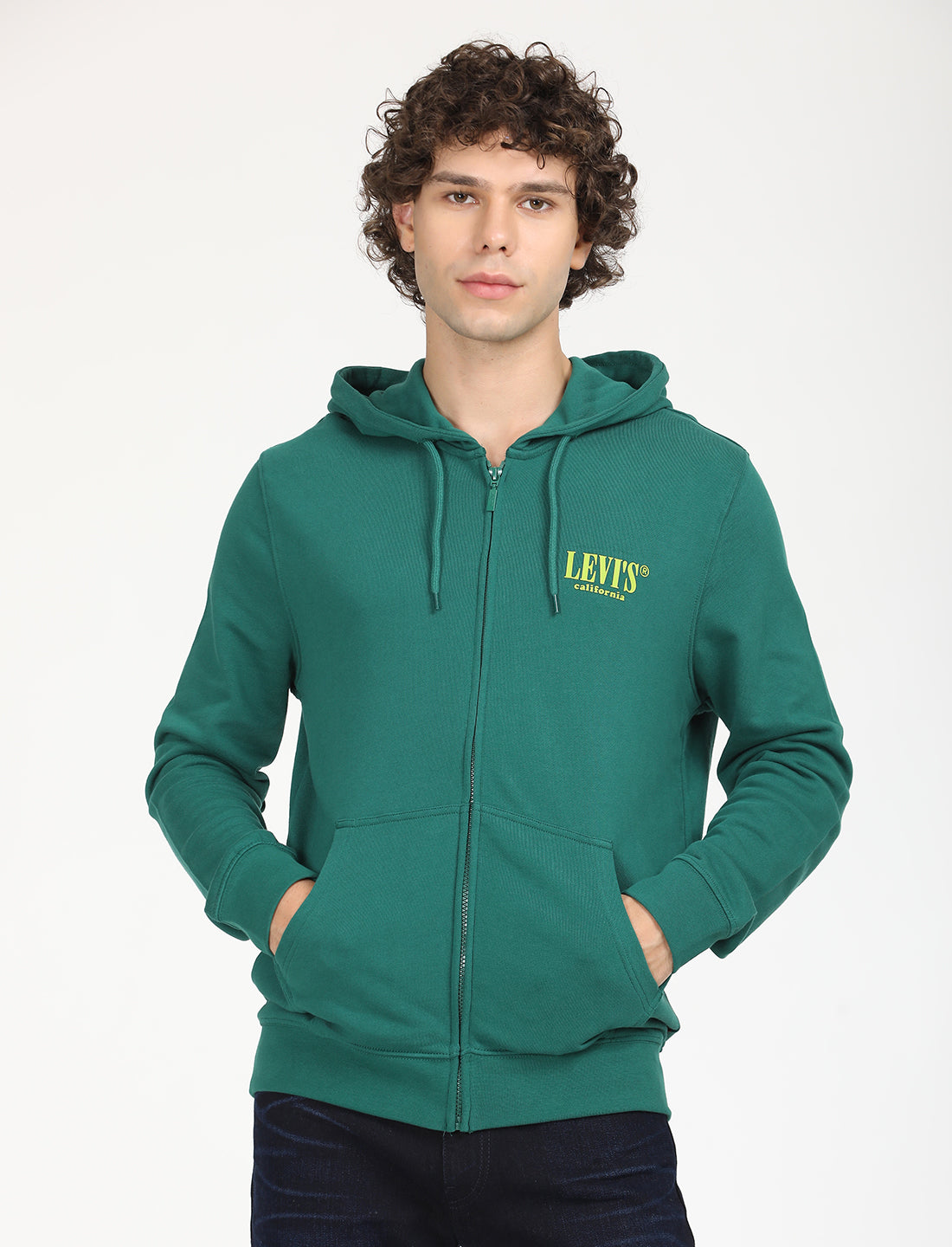Men's Solid Green Hooded Sweatshirt – Levis India Store