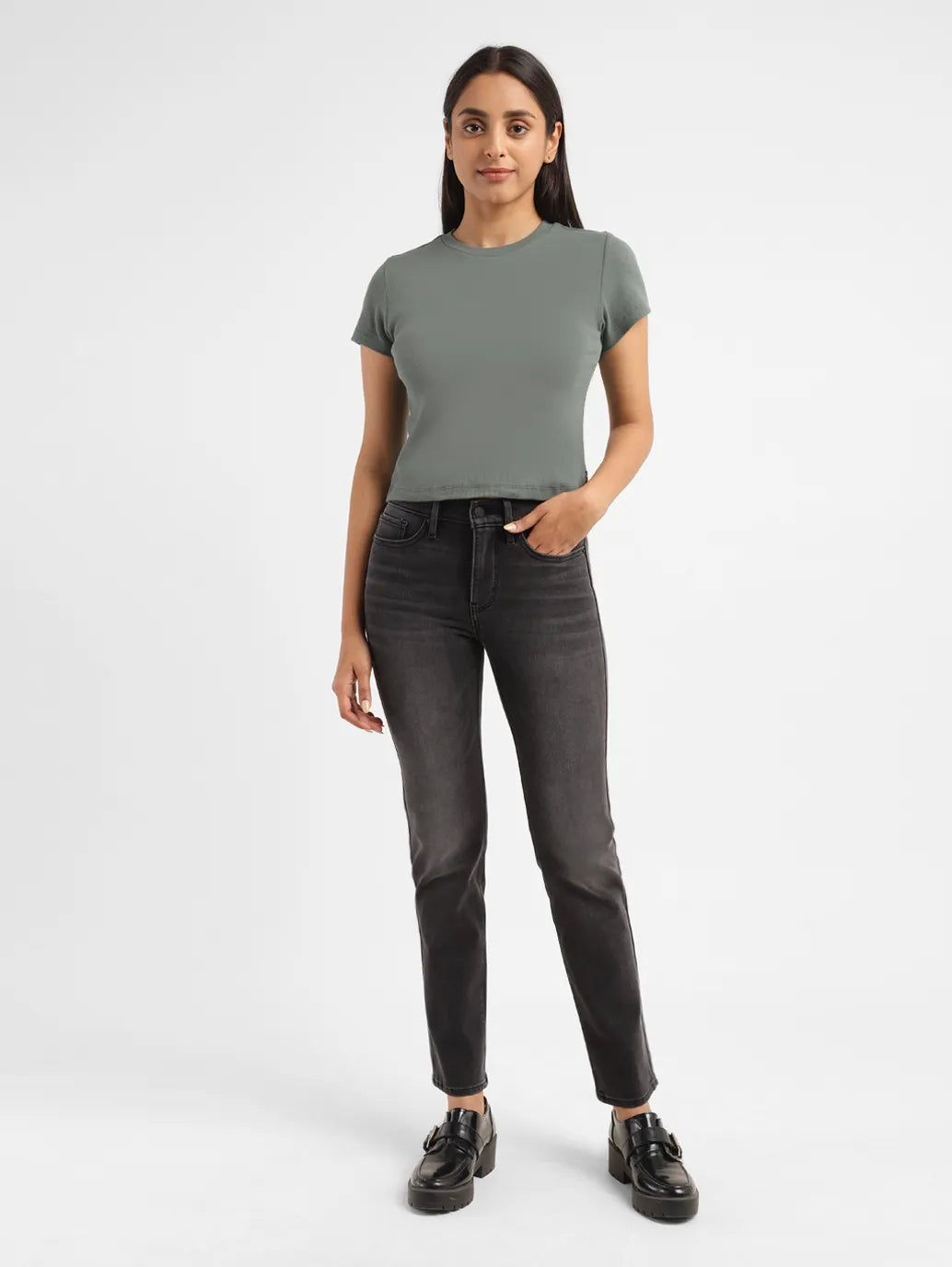Women's 312 Grey Straight Fit Mid Rise Jeans – Levis India Store