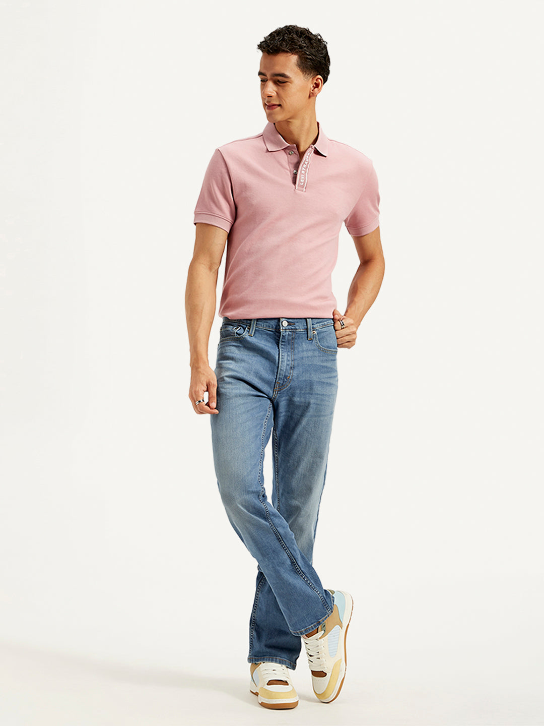 Men's 513 Blue Slim Straight Fit Mid Rise Jeans