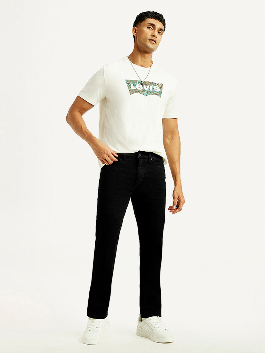 Men's 513 Black Slim Straight Fit Mid Rise Jeans