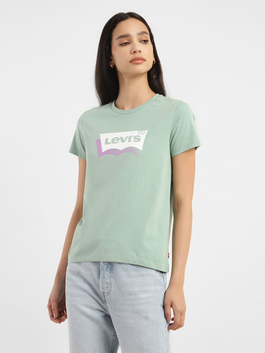 Women s Brand Logo Crew Neck T shirt Levis India Store