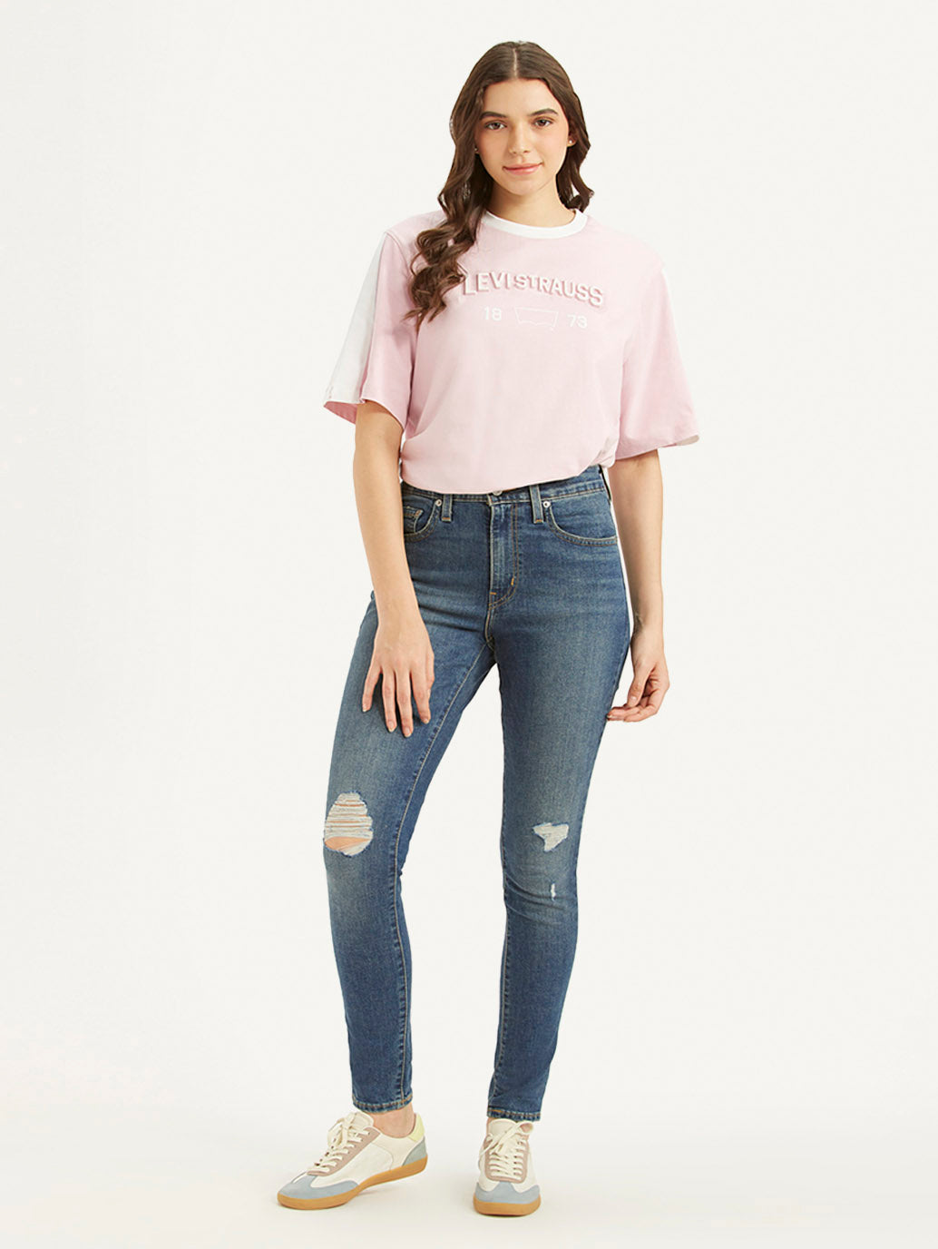 Women's 721 Blue Skinny Fit Mid Rise Jeans