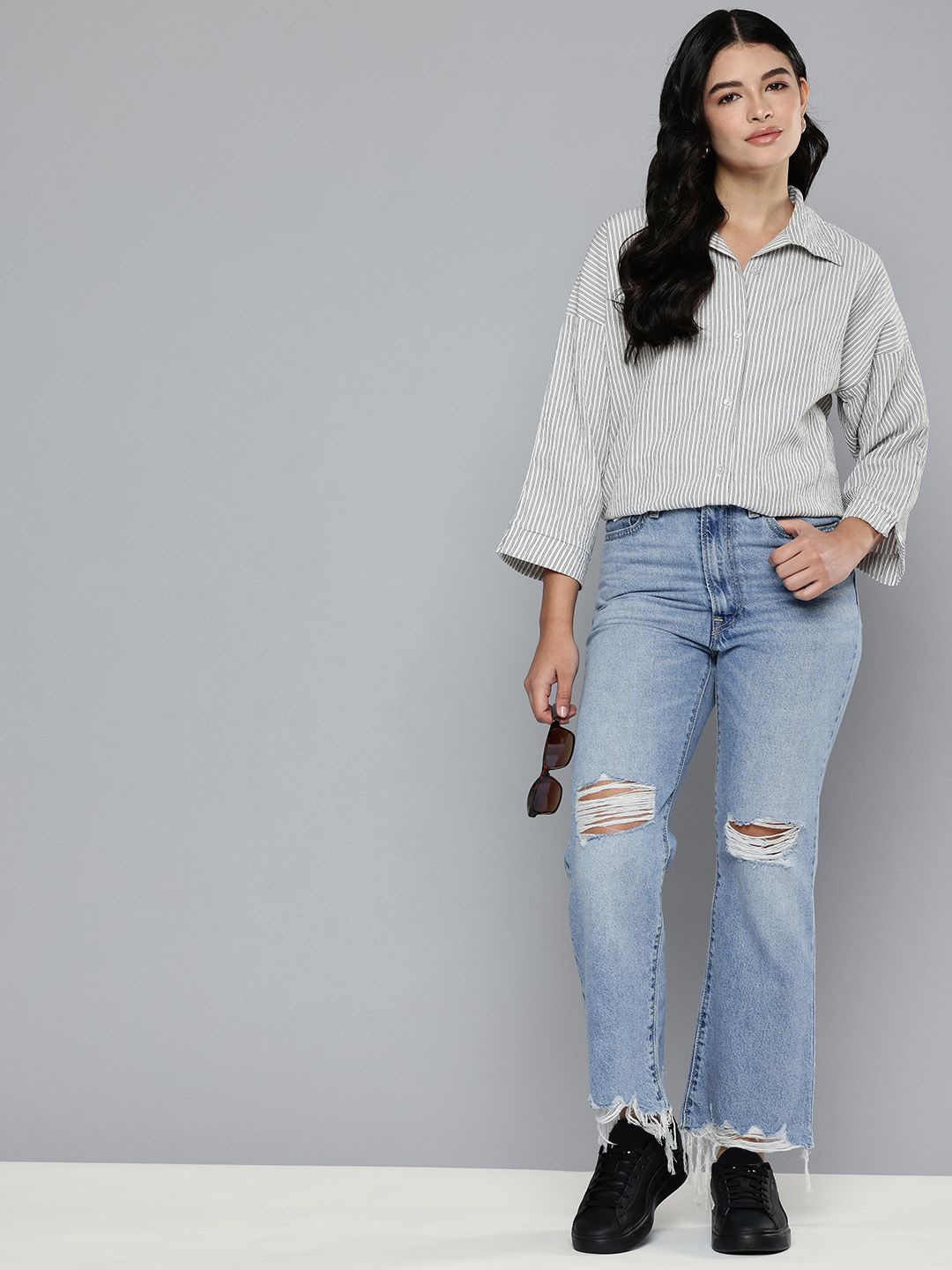 Ripped Jeans Womens Cropped Boyfriend Jeans Prescott Boyfriend