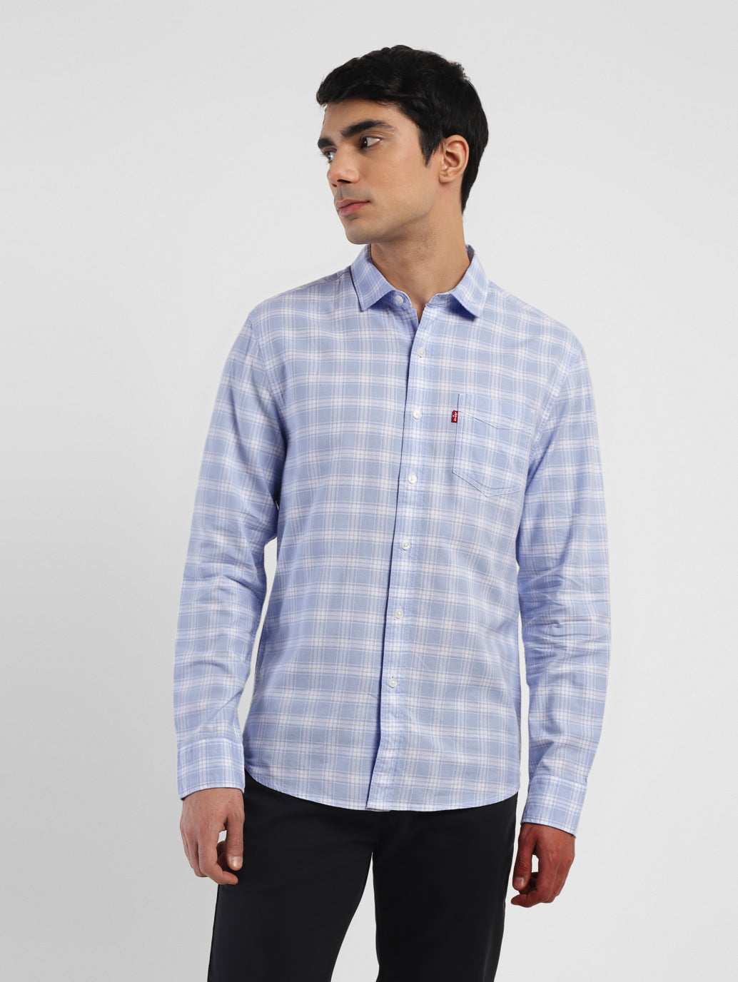 Levis blue sales check shirt