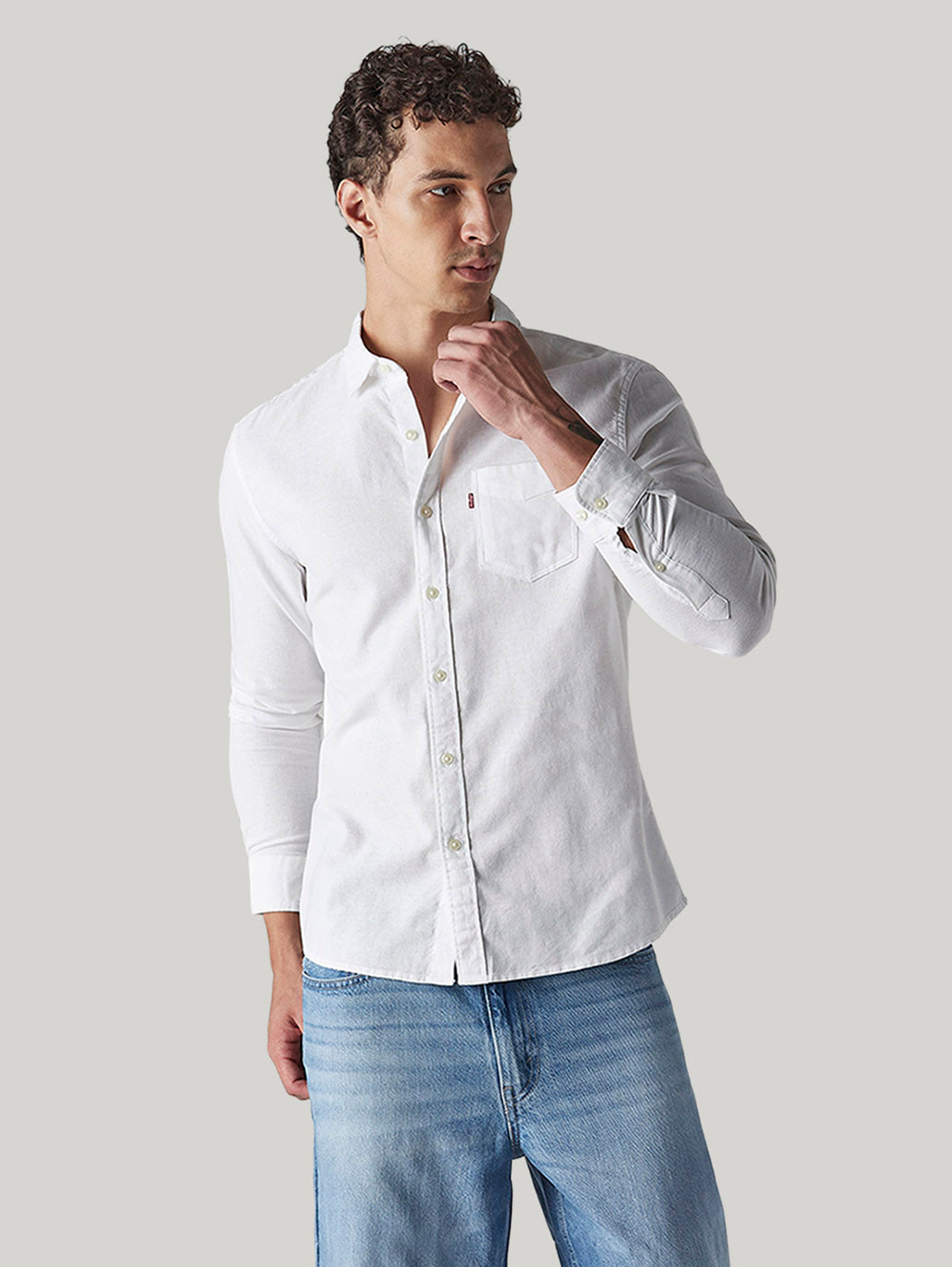 Men's Solid Slim Fit Oxford Shirt