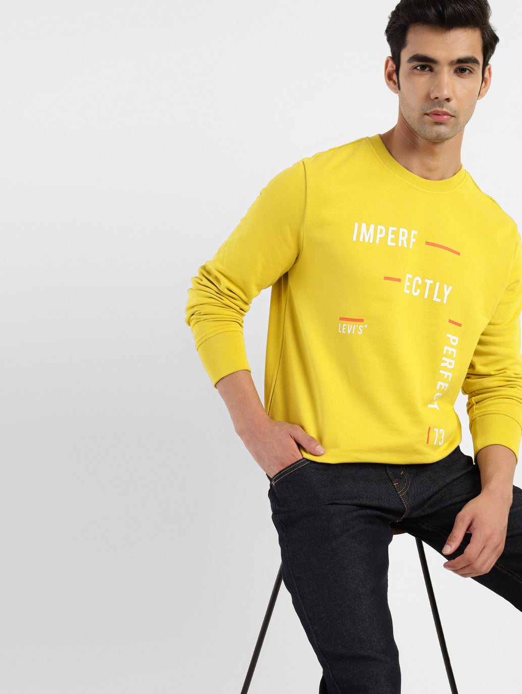 Buy Printed Sweatshirt with Crew Neck and Long Sleeves