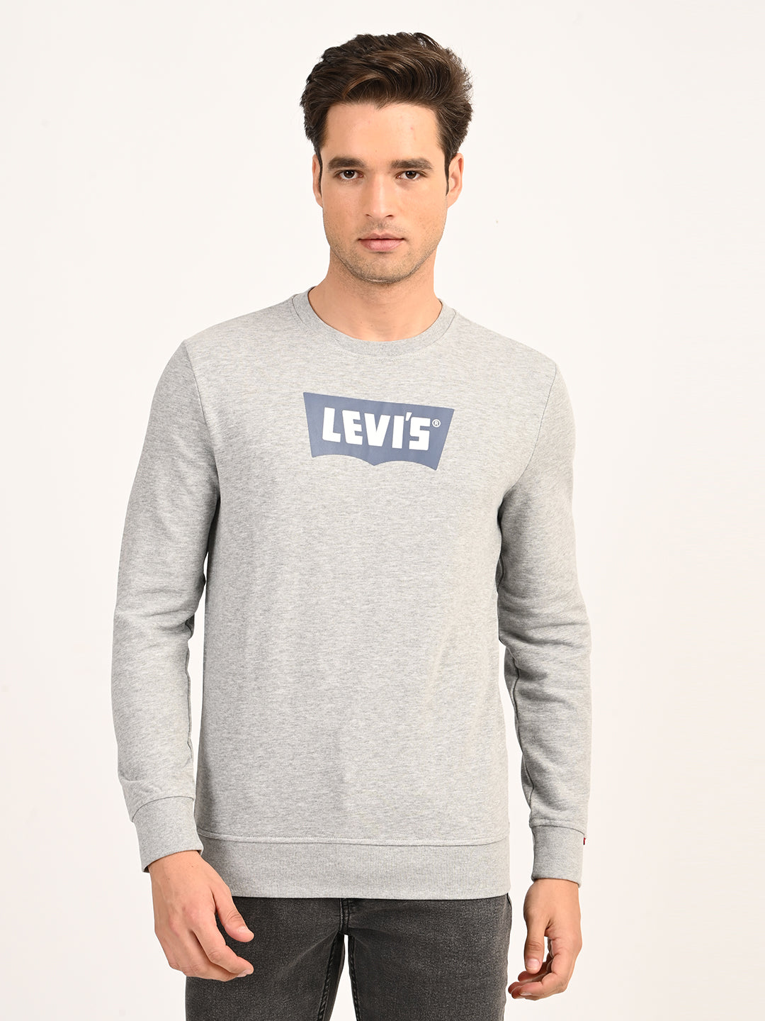 Men's Typographic Print Light Grey Slim Fit Sweatshirt – Levis