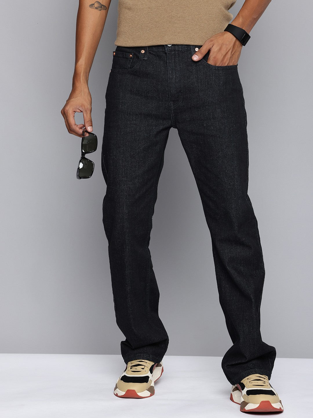 Men's 527 Navy Blue Bootcut Fit Mid Rise Jeans1