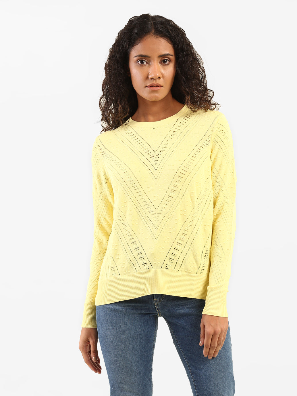 Women's Self Design Round Neck Sweaters – Levis India Store
