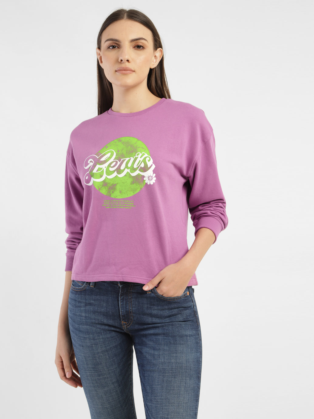 Women's Graphic Print Crew Neck Sweatshirt