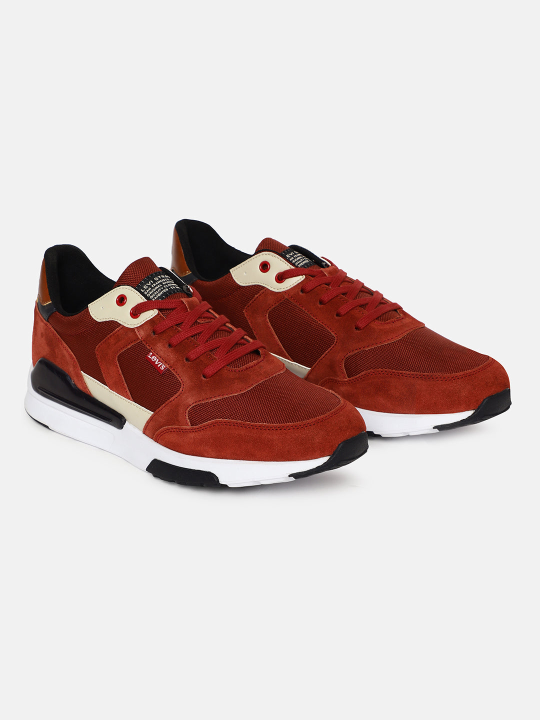 Men's Red Colorblock Shoes - Main Image