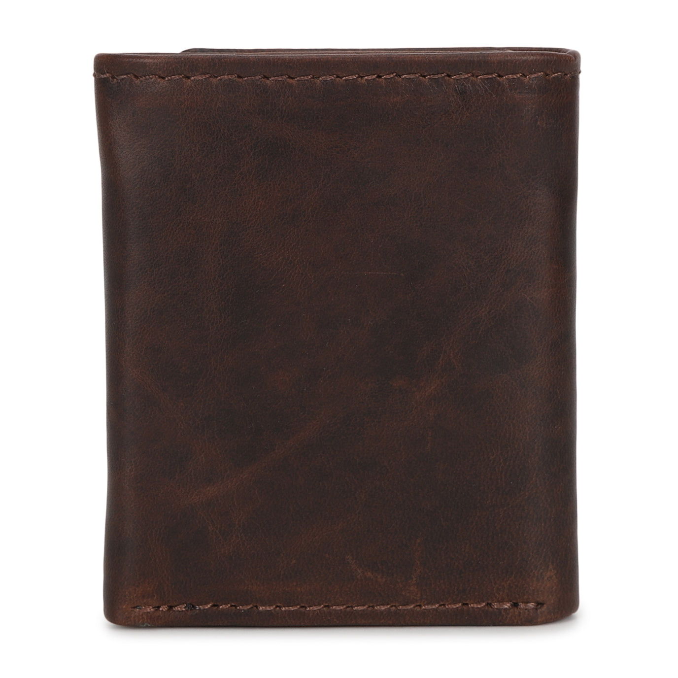 Men's Brown Brand Logo Tri-Fold Wallet