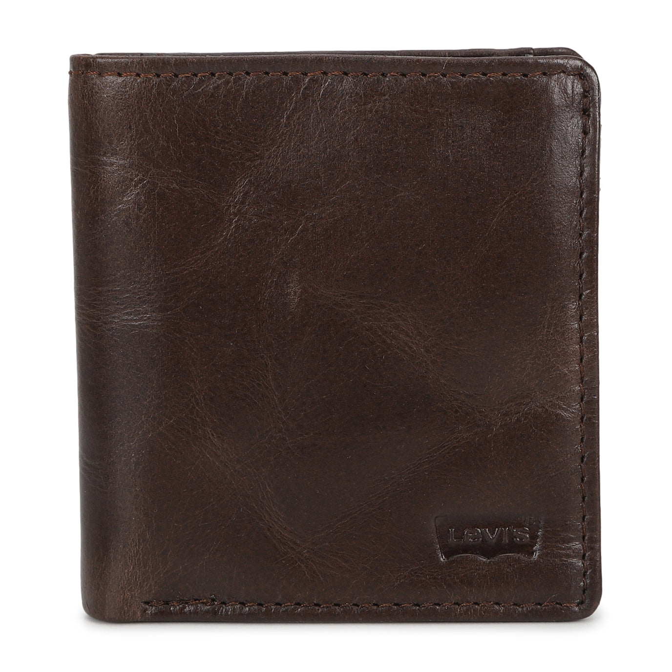 Men's Brown Brand Logo Bi-Fold Wallet