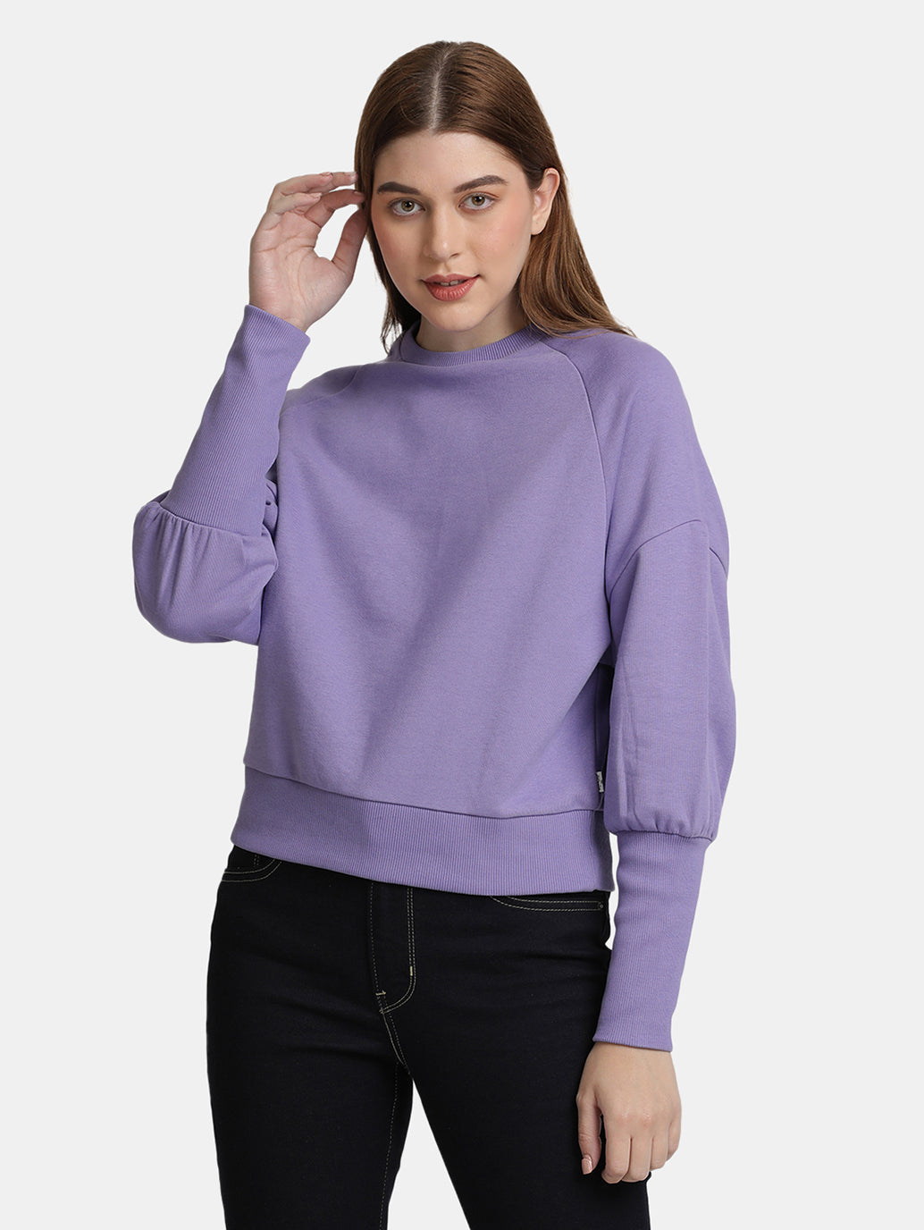 Women s Solid Round Neck Sweatshirt Levis India Store