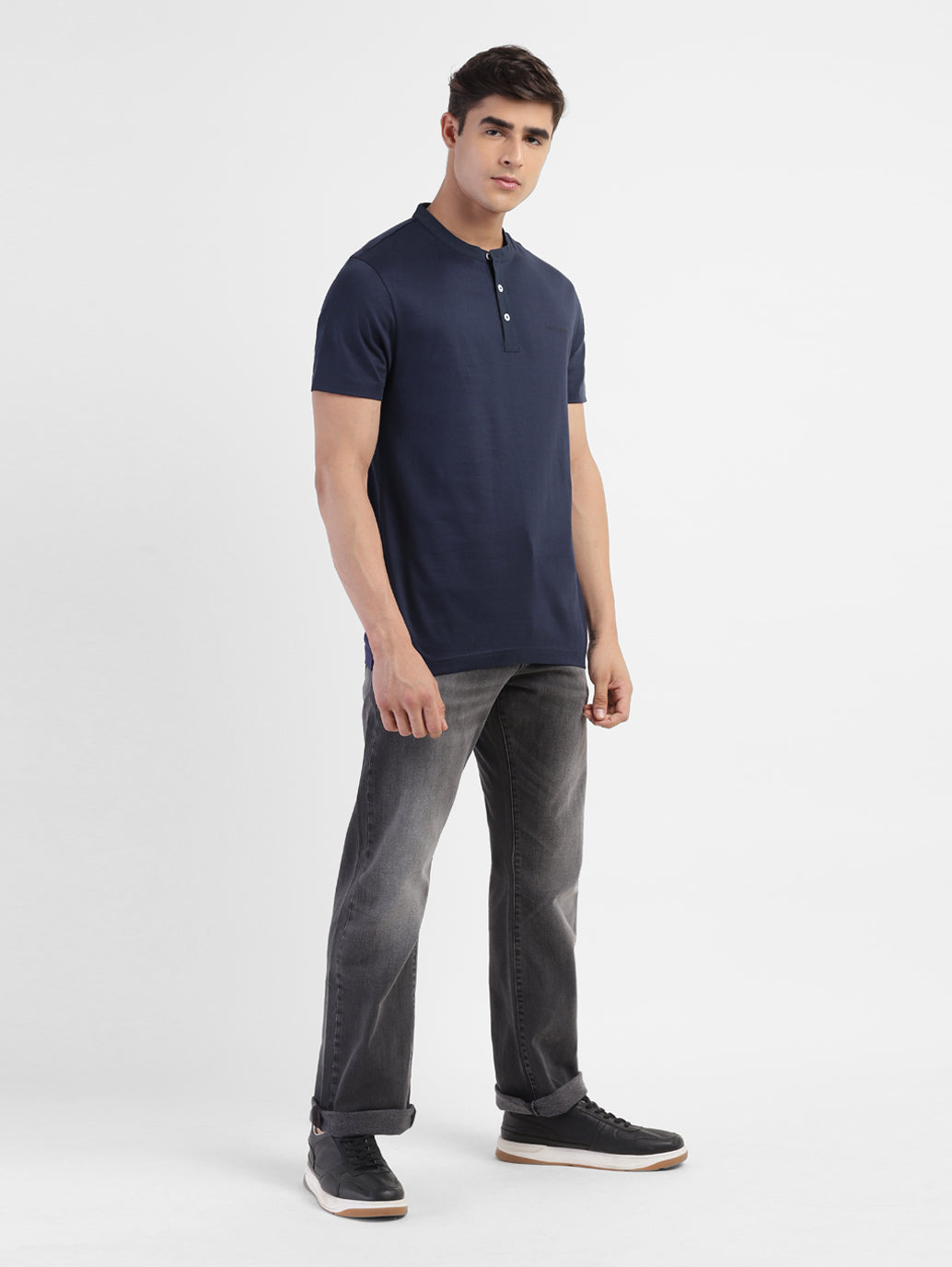 Men's Solid Henley T-Shirt