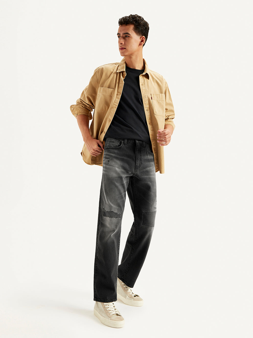 Men's 550'92 Black Loose Fit Mid Rise Jeans