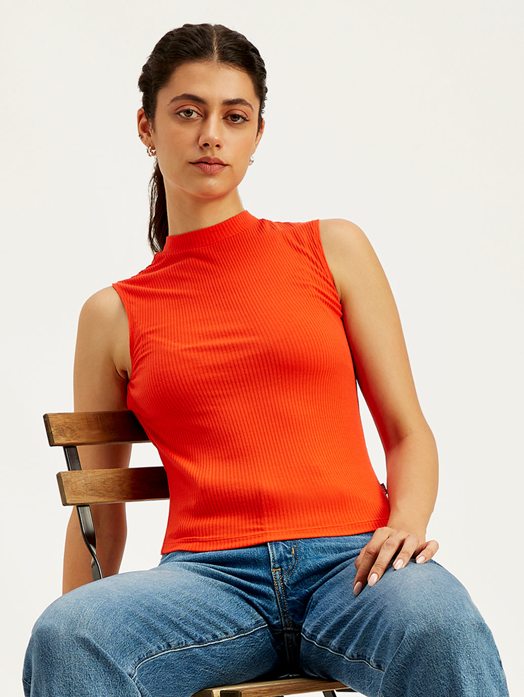 Women's Solid Band Neck Tank Top