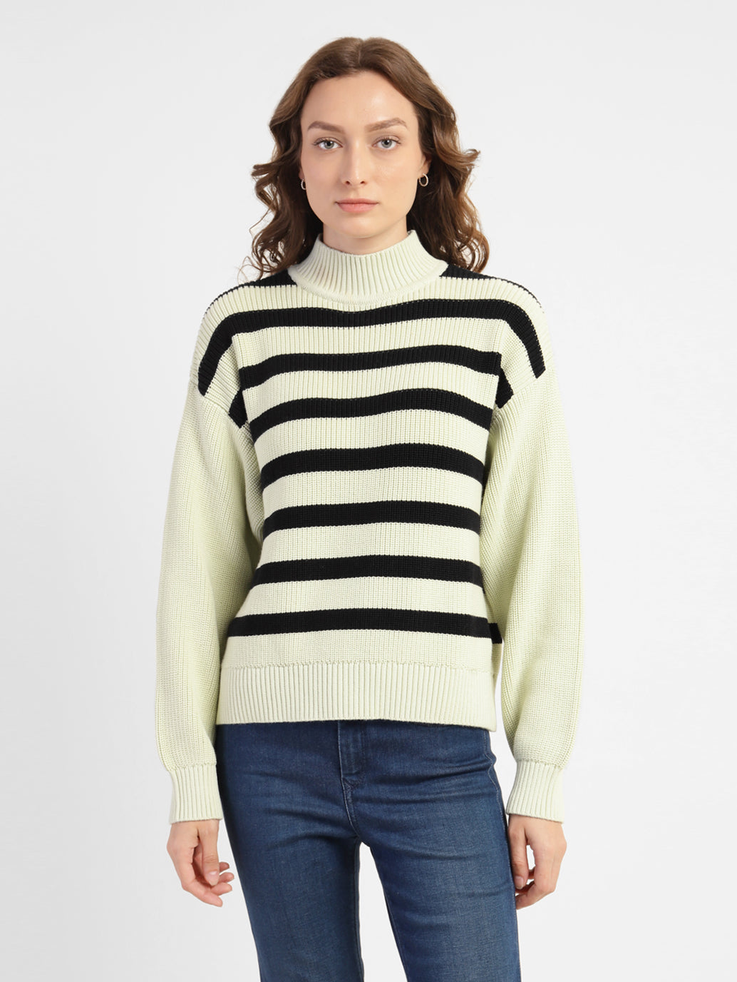 Women's Striped High Neck Sweater – Levis India Store