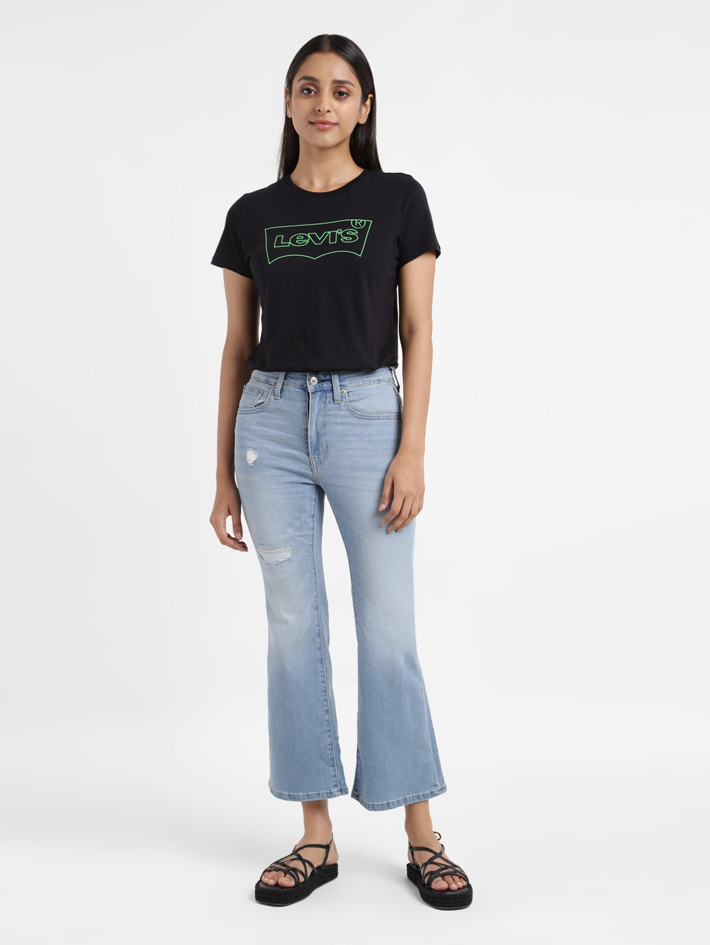 Women's 726 Blue Flared Fit High Rise Jeans – Levis India Store