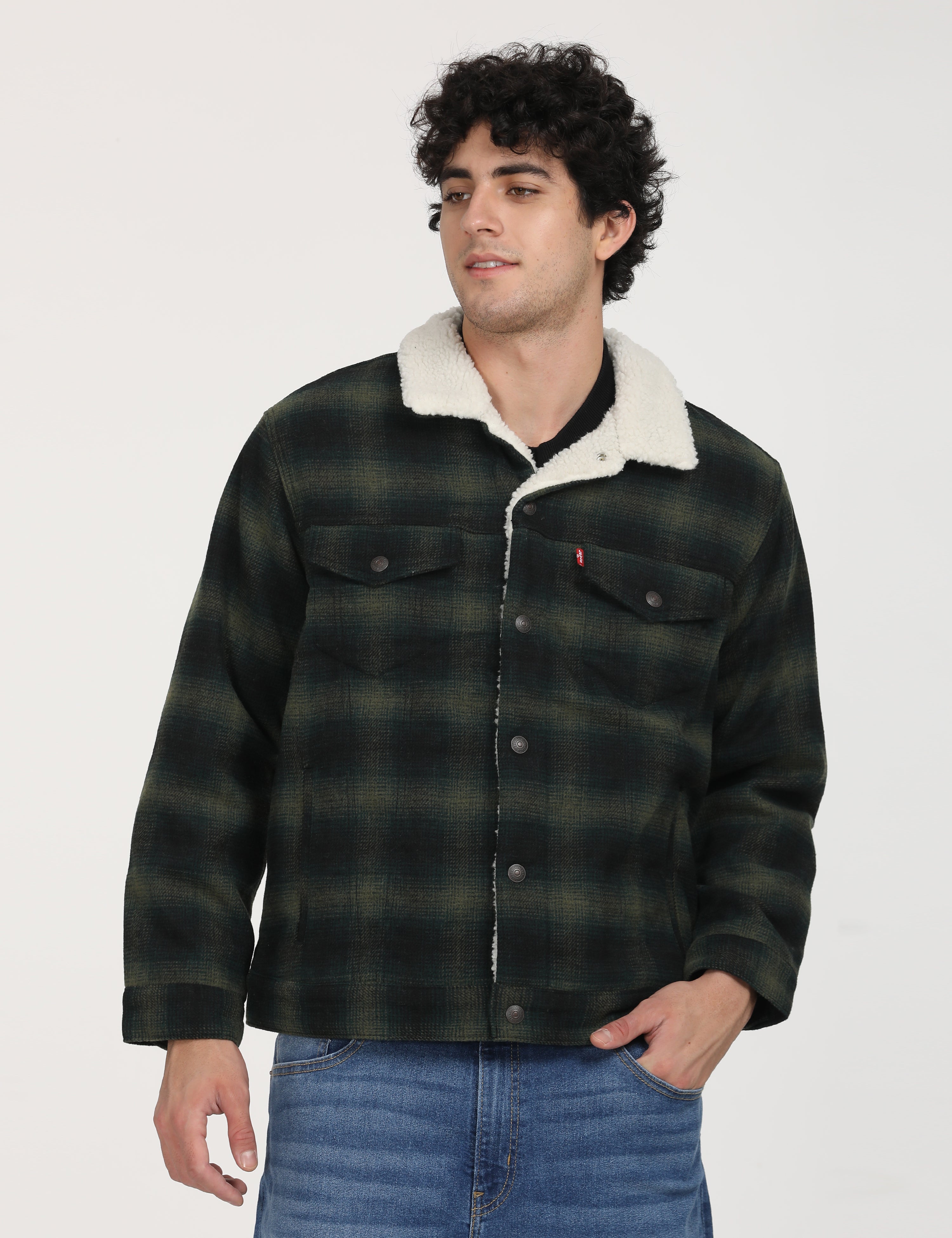 Men's Checkered Green Spread Collar Tailored Jacket – Levis India