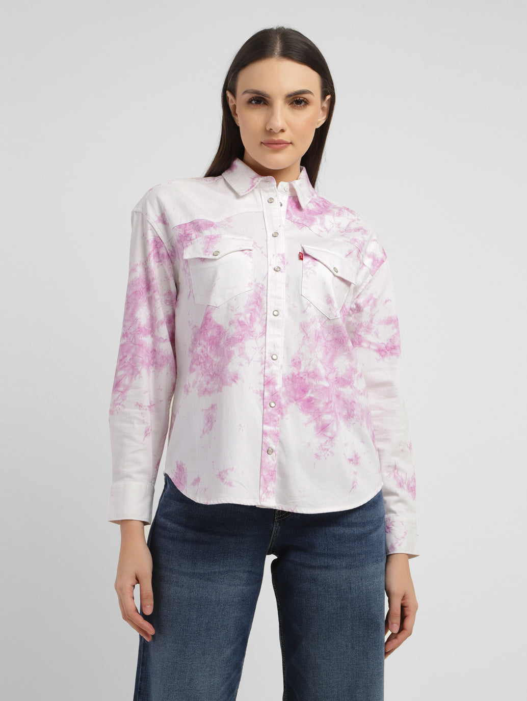 Women's Tie -Dye Spread Collar Shirt