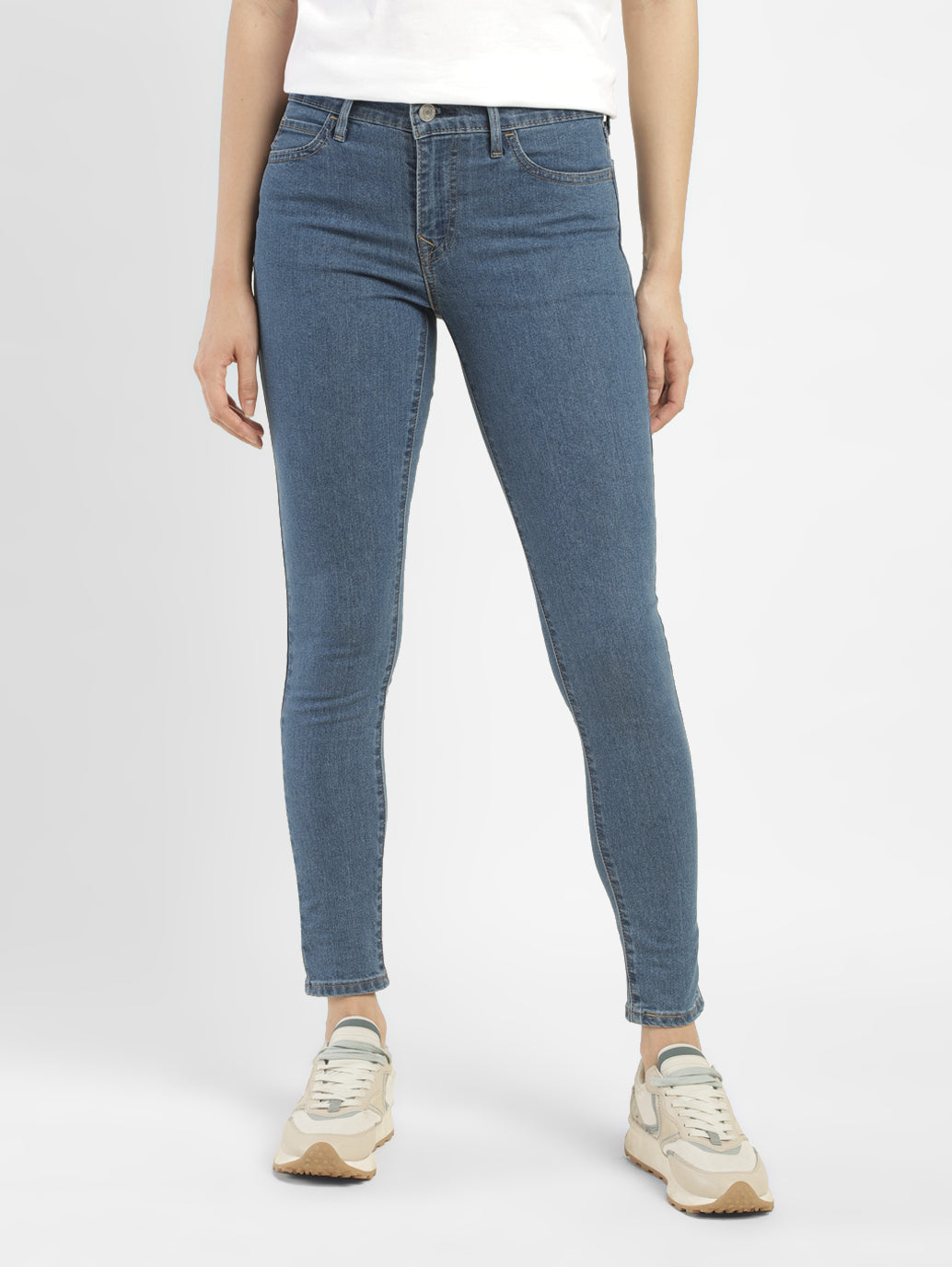 Women's 710 Blue Skinny Fit Mid Rise Jeans - Main Image