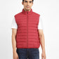 Men's Solid Red Sleeveless Jacket