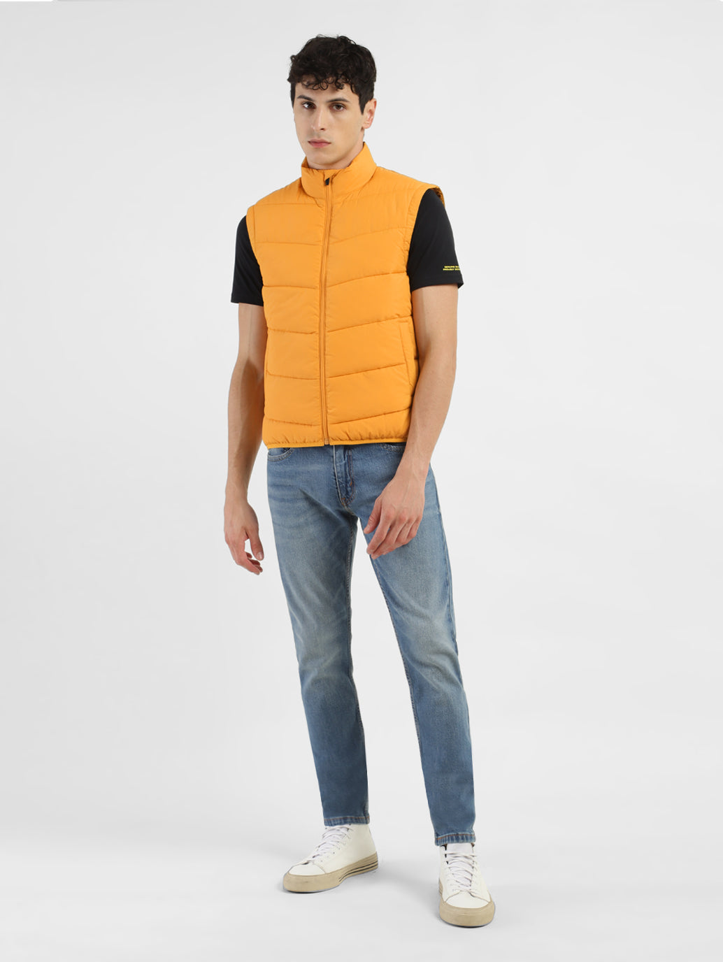 Mens yellow puffer on sale coat