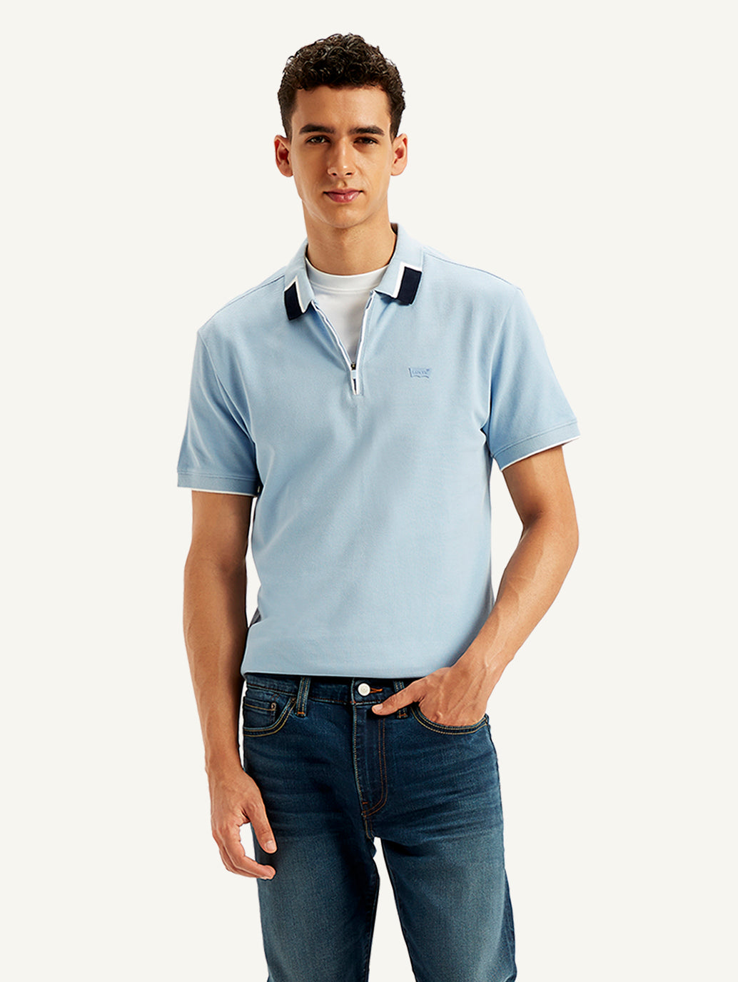 Men's Solid Slim Fit Polo T-shirt1