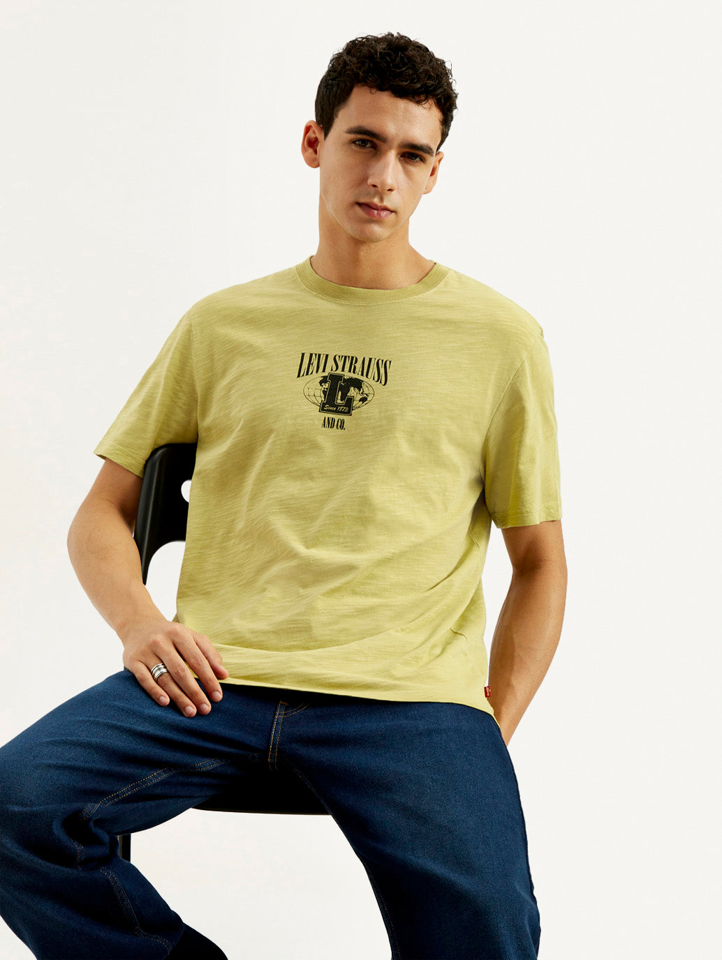 Men's Graphic Overdyed Crew Neck T-shirt - Main Image