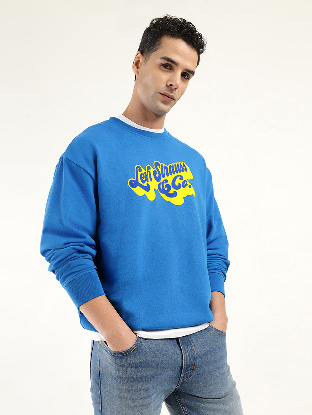 Men's Solid Dark Blue Crew Neck Sweatshirt – Levis India Store