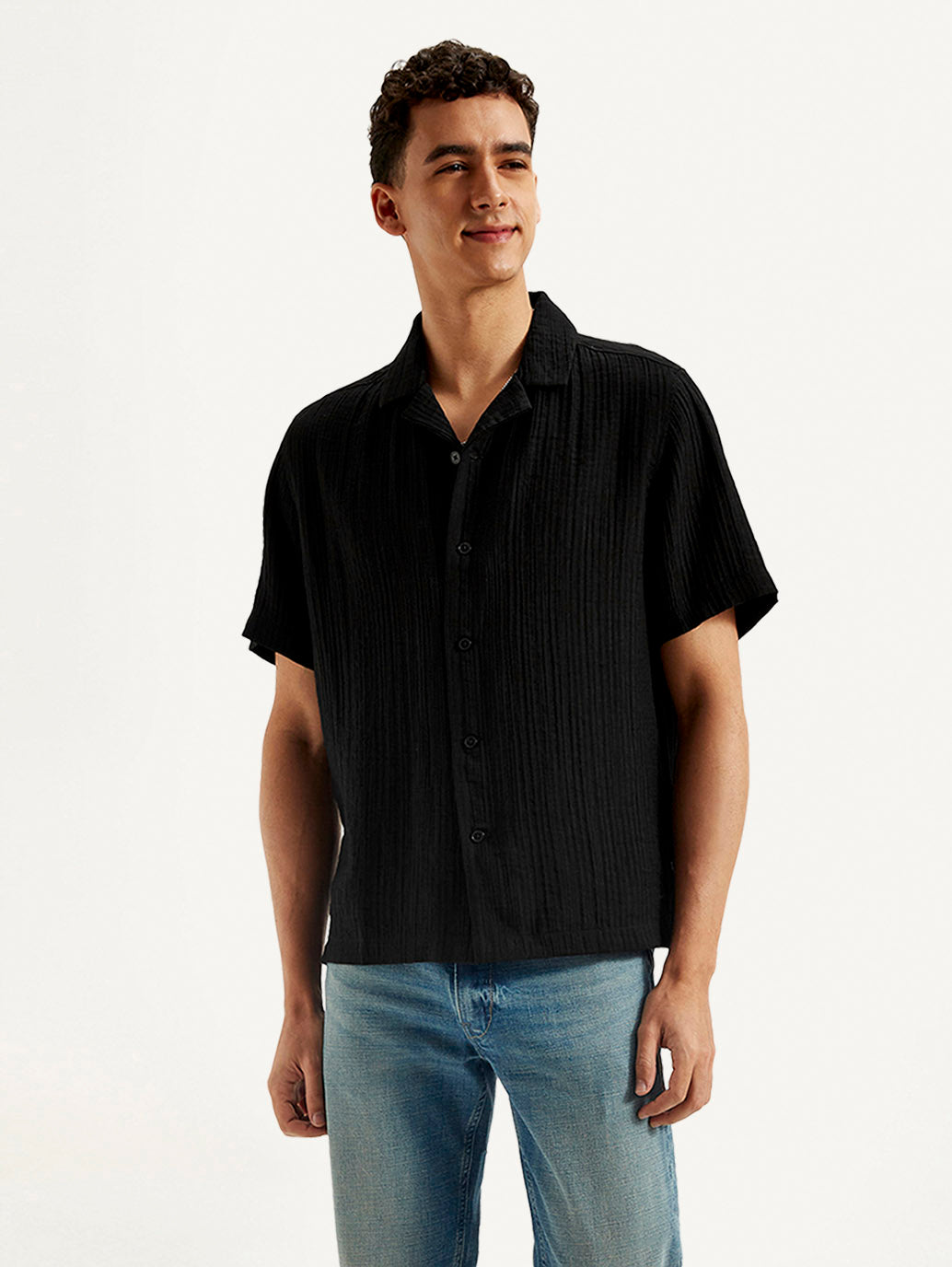 Men's Resort Collar Textured Relaxed Fit Shirt – Levis India Store