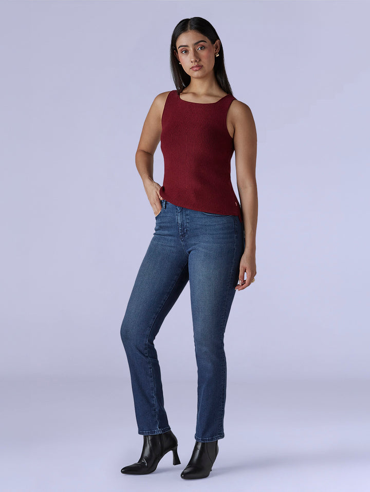 Women's 724 Dark Indigo Slim Straight Fit High Rise Redloop Jeans
