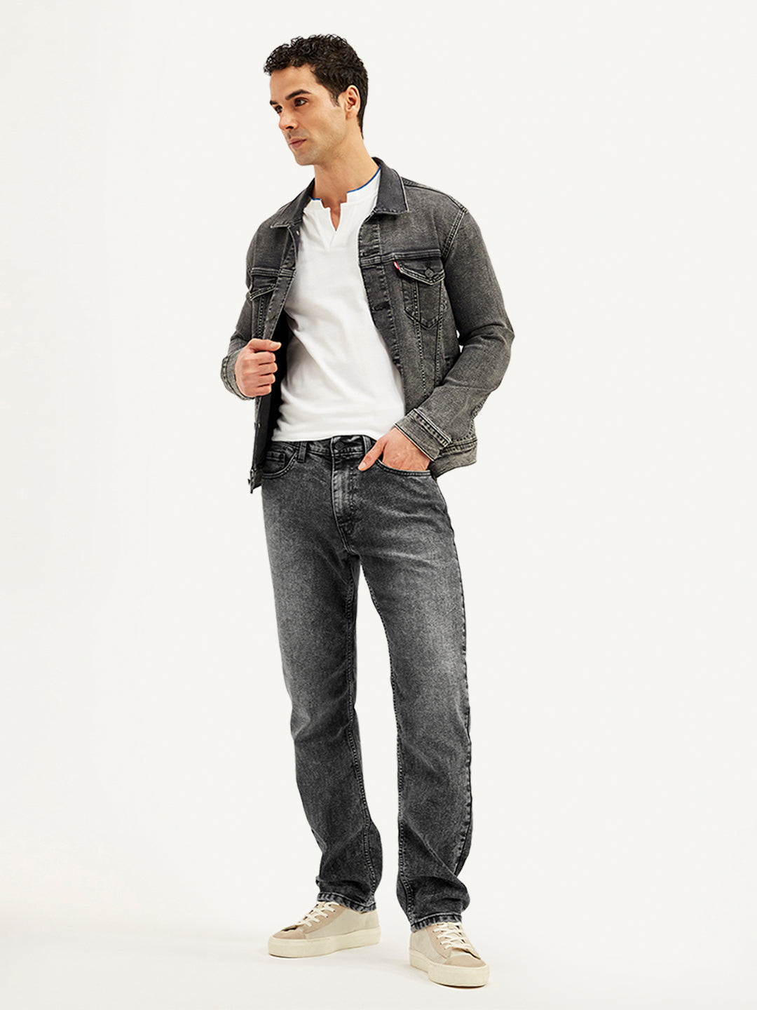Men's 541 Grey Athletic Tapered Fit Mid Rise Jeans