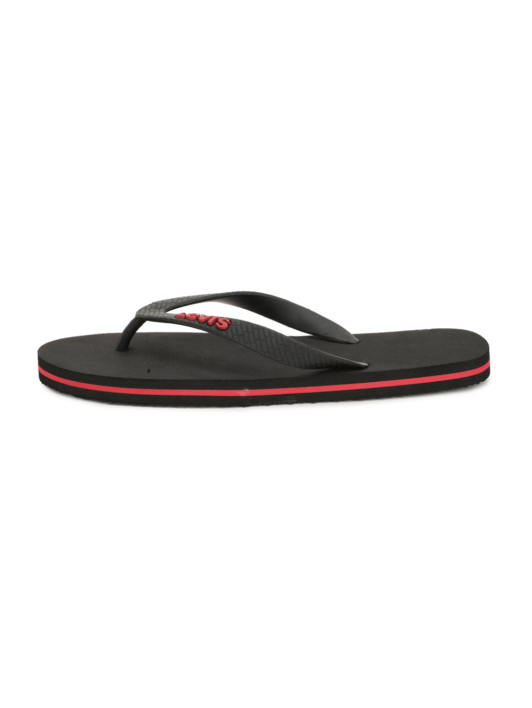 Men s Black Embossed Logo Flip Flops