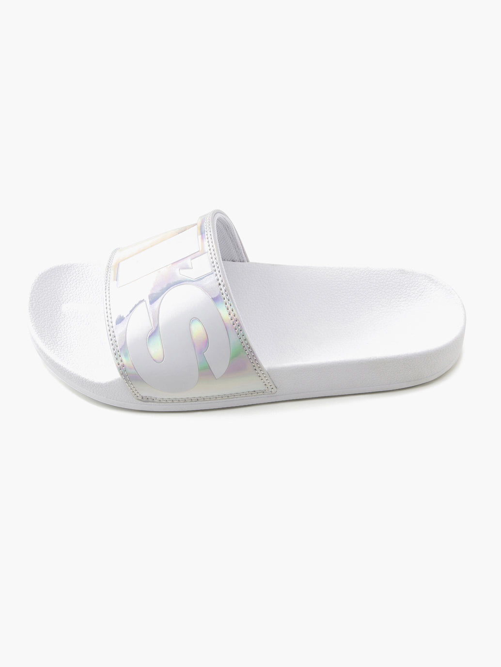 Nike benassi slides 2025 white and silver