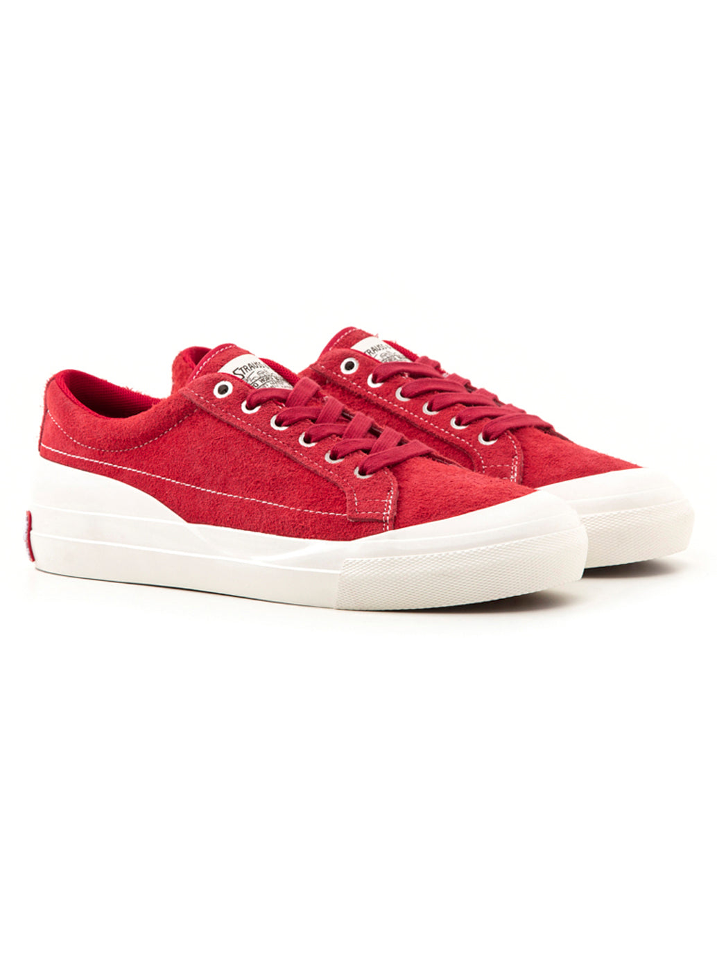 Men's Red White Low Top Suede Casual Shoes
